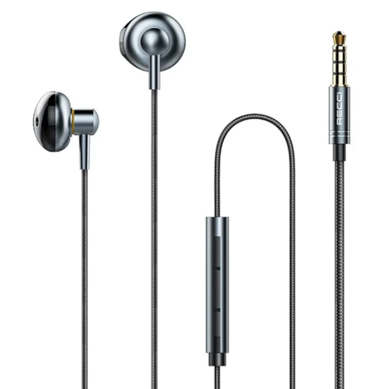 Проводные наушники Recci Metal Wired Earphone Hi-Fi Audio REP-L25