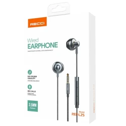 Simli qulaqlıqlar Recci Metal Wired Earphone Hi-Fi Audio REP-L25