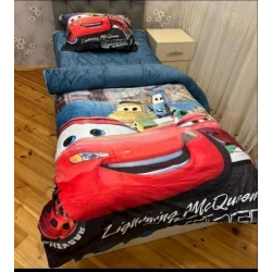 Комплект детского постельнего белья Sahara SHA-00002880, пододеяльник 160х220 см, простыня 180х220 см, наволочка 50х70 см, односпальный, велюр, разноцветный Комплект детского постельнего белья Sahara SHA-00002880, пододеяльник 160х220 см, простыня 180х220 см, наволочка 50х70 см, односпальный, велюр, разноцветный