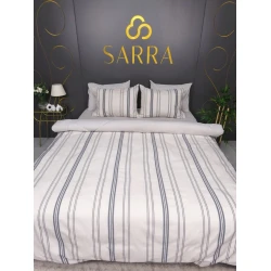 Комплект постельного белья Sarra SHA-00006539, хлопок, разноцветный, простыня 240x260 см, пододеяльник 200x220 см, наволочка 50x70 см (4 шт)