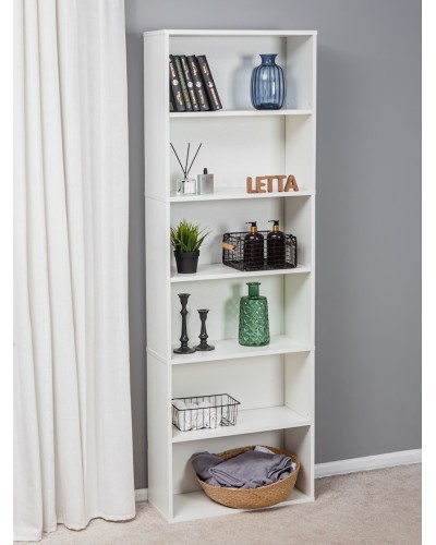 Stellaj Letta White, ağ, LDSP, 181x60x24 sm