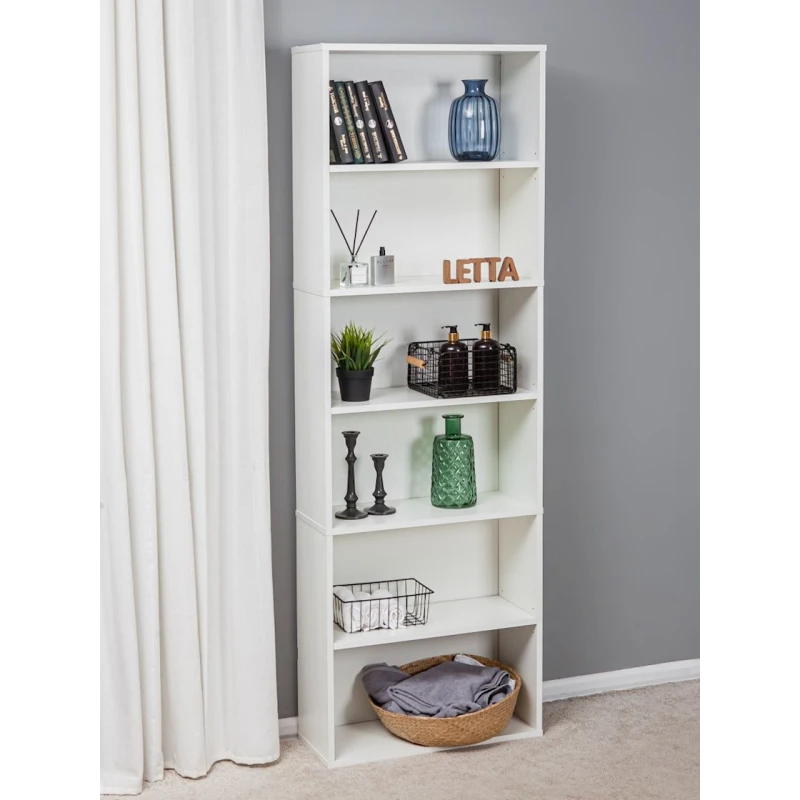 Стеллаж Letta White, белый, ЛДСП, 181x60x24 см