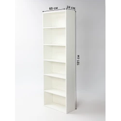 Стеллаж Letta White, белый, ЛДСП, 181x60x24 см Стеллаж Letta White, белый, ЛДСП, 181x60x24 см