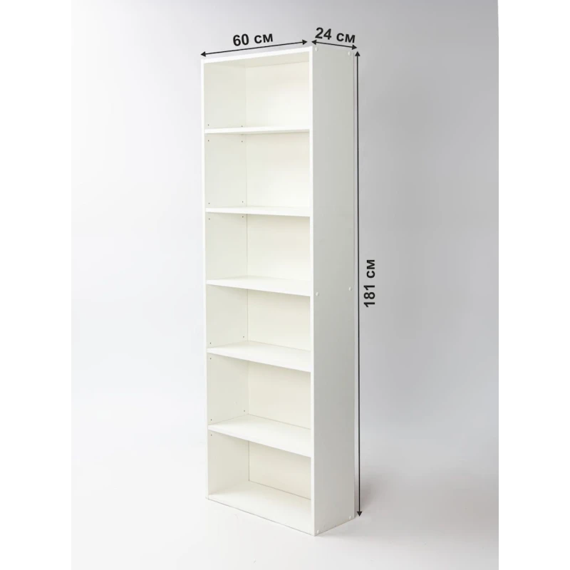 Стеллаж Letta White, белый, ЛДСП, 181x60x24 см