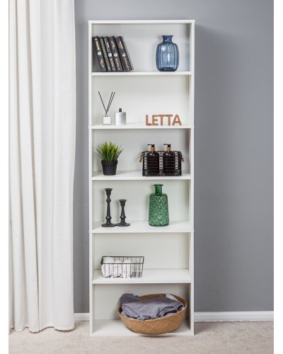 Stellaj Letta White, ağ, LDSP, 181x60x24 sm
