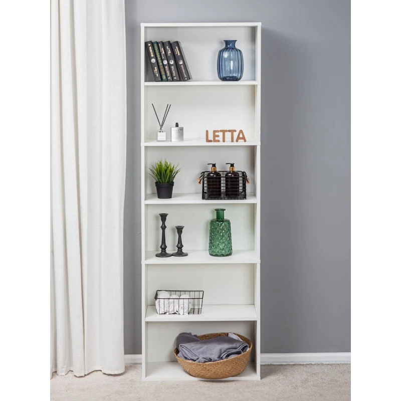 Стеллаж Letta White, белый, ЛДСП, 181x60x24 см