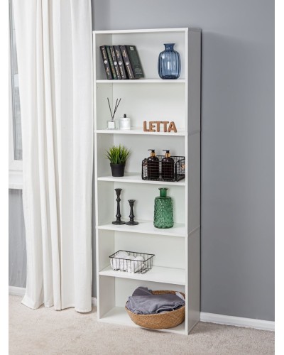 Stellaj Letta White, ağ, LDSP, 181x60x24 sm