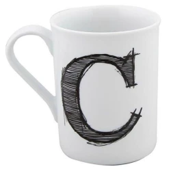 Кружка Porland Letter (С), фарфор, белая, 285 мл
