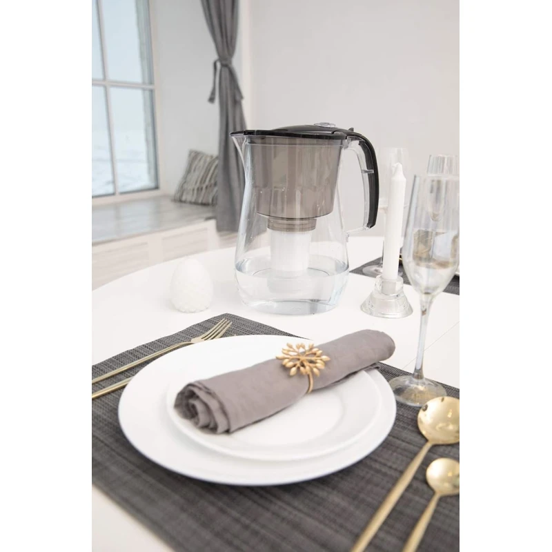 Фильтр-кувшин Akvafor Provence, 4.2 л + картридж A5 Mg, черный/прозрачный