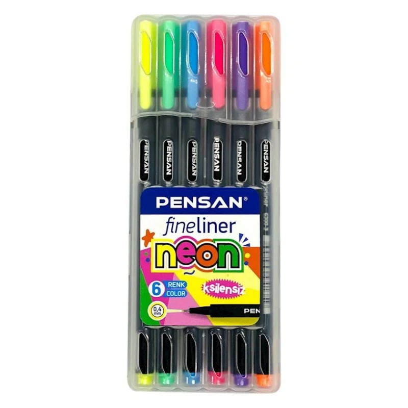 Набор фломастеров Pensan Fineliner Neon, 6 шт Набор фломастеров Pensan Fineliner Neon, 6 шт