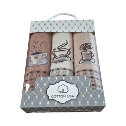 Mətbəx üçün dəsmal dəsti Sahara SHA-00002779, rəngbərəng, 25x40 sm, 3 əd