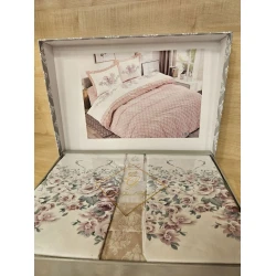 Комплект постельного белья Laura Grand ET-1225, пододеяльник 200х230, простыня 230х240, наволочки 50х70, двуспальный, хлопок, разноцветный