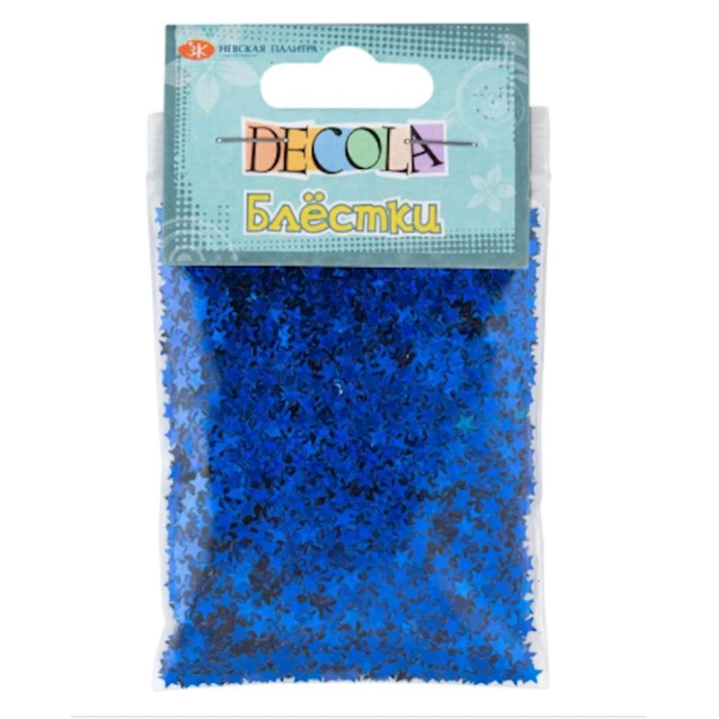 Блестки декоративные Невская палитра, 4 мм, 20 г, синий радужный Блестки декоративные Невская палитра, 4 мм, 20 г, синий радужный