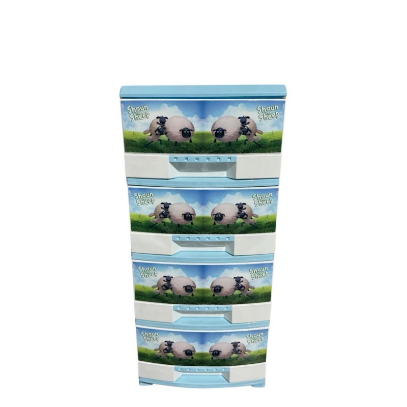 Комод 023, 37x45x83 см, для мальчиков, пластик, голубой