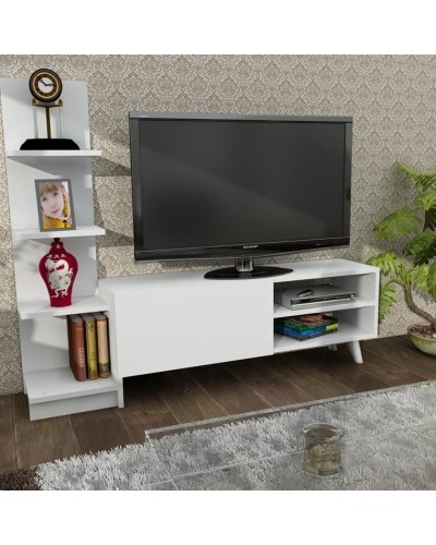 TV üçün tumba Ev Plus Salvador, LDSP, ağ, 115x150x35 sm