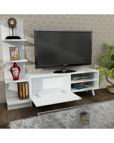 TV üçün tumba Ev Plus Salvador, LDSP, ağ, 115x150x35 sm