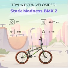 Velosiped Stark Madness BMX 2, yaşıl/qəhvəyi, 20