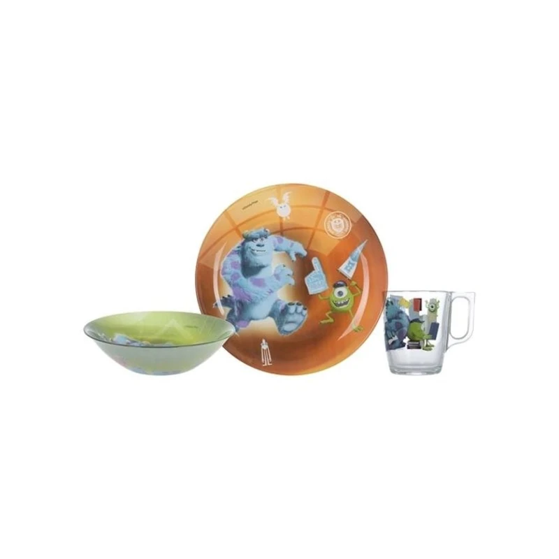 Комплект посуды Luminarc Disney Monsters стекло, 3 предмета