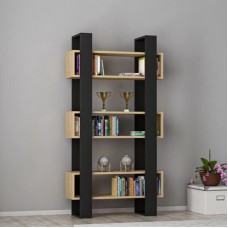 Stellaj ev_12116106, laminat, qara/qəhvəyi, 800x25x175 sm