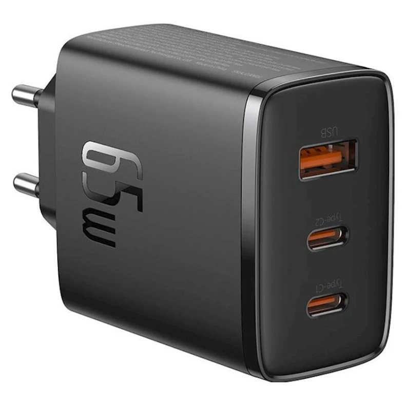 Зарядное устройство Baseus Cube Pro 65W 2xUSB-C + USB Черный Зарядное устройство Baseus Cube Pro 65W 2xUSB-C + USB Черный