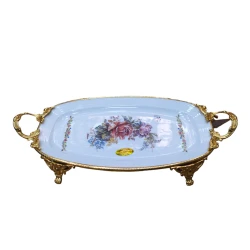 Фруктовница 49x24x8 см, керамика, золотистый Фруктовница 49x24x8 см, керамика, золотистый