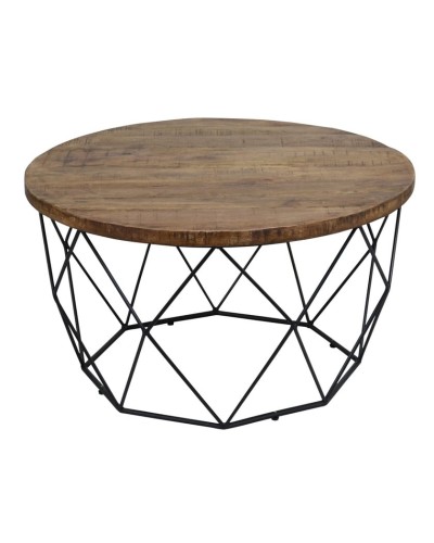 Jurnal masası, Barok Türk laminatı, diametr 80 sm, hündürlük 50 sm, qara mat, üst hissə 18 mm laminat, PVC 1x22, ayaq düymə daban - QM_10007