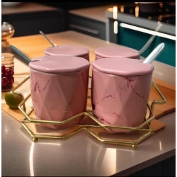 Qab dəsti ədviyyatların saxlanılması üçün, çəhrayı, 4 əd Qab dəsti ədviyyatların saxlanılması üçün, çəhrayı, 4 əd