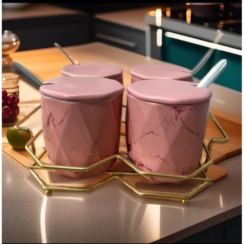 Qab dəsti ədviyyatların saxlanılması üçün, çəhrayı, 4 əd Qab dəsti ədviyyatların saxlanılması üçün, çəhrayı, 4 əd