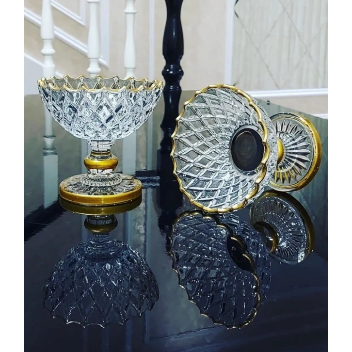 Варенница Gallery Home GLR-015, прозрачная/золотистая, 12 см, 1 шт