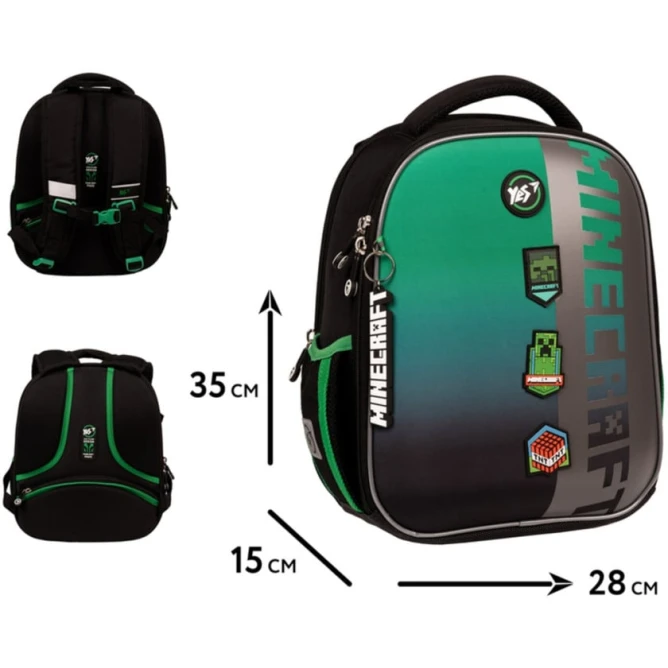 Школьный рюкзак Yes H-100 Minecraft Icons, EVA/полиэстер, 35x28x15 см, разноцветный Школьный рюкзак Yes H-100 Minecraft Icons, EVA/полиэстер, 35x28x15 см, разноцветный