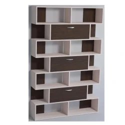 Stellaj 3563_L-M 2StellajPenalMixWh-Ven, 120x26x187 см, ЛДСП, коричневый Stellaj 3563_L-M 2StellajPenalMixWh-Ven, 120x26x187 см, ЛДСП, коричневый