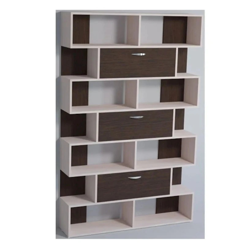 Stellaj 3563_L-M 2StellajPenalMixWh-Ven, 120x26x187 sm, LDSP, qəhvəyi