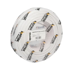 Монтажный кабель Neotek H05VH-H, 2x1.5 мм2, 100 м, белый/красный Монтажный кабель Neotek H05VH-H, 2x1.5 мм2, 100 м, белый/красный