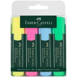 Текстовые маркеры Faber Castell 48 Superfluorescent 154804, 1-5 мм, 4 шт