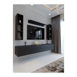 Тумба под ТВ Ev Plus 12115638, ЛДСП, черный, 180x35x35 см Тумба под ТВ Ev Plus 12115638, ЛДСП, черный, 180x35x35 см