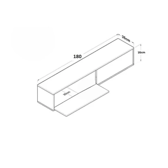 Тумба под ТВ Ev Plus 12115638, ЛДСП, черный, 180x35x35 см Тумба под ТВ Ev Plus 12115638, ЛДСП, черный, 180x35x35 см