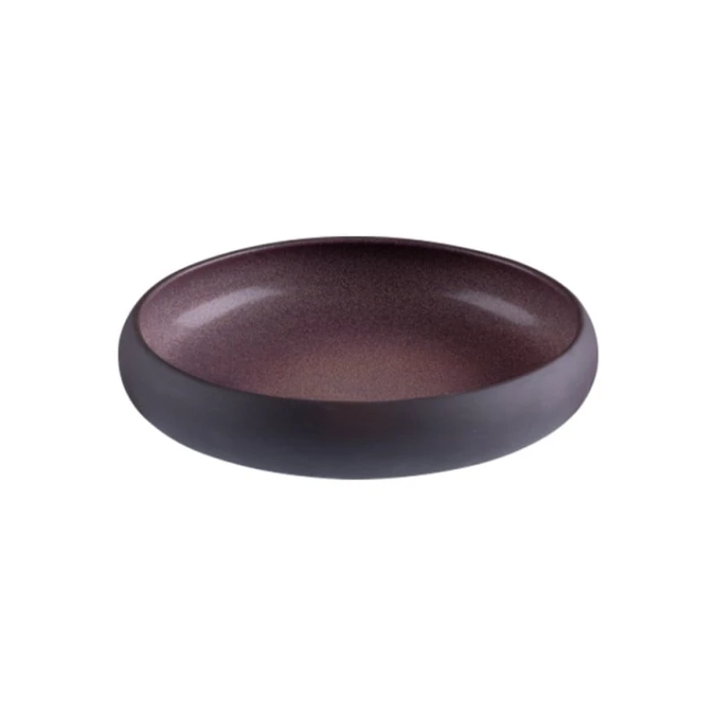 Тарелка глубокая ID-Fine Blush Celesta, керамика, бордовая/черная, 1200 мл, 22 см