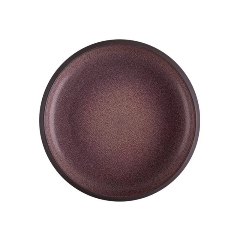 Тарелка глубокая ID-Fine Blush Celesta, керамика, бордовая/черная, 1200 мл, 22 см