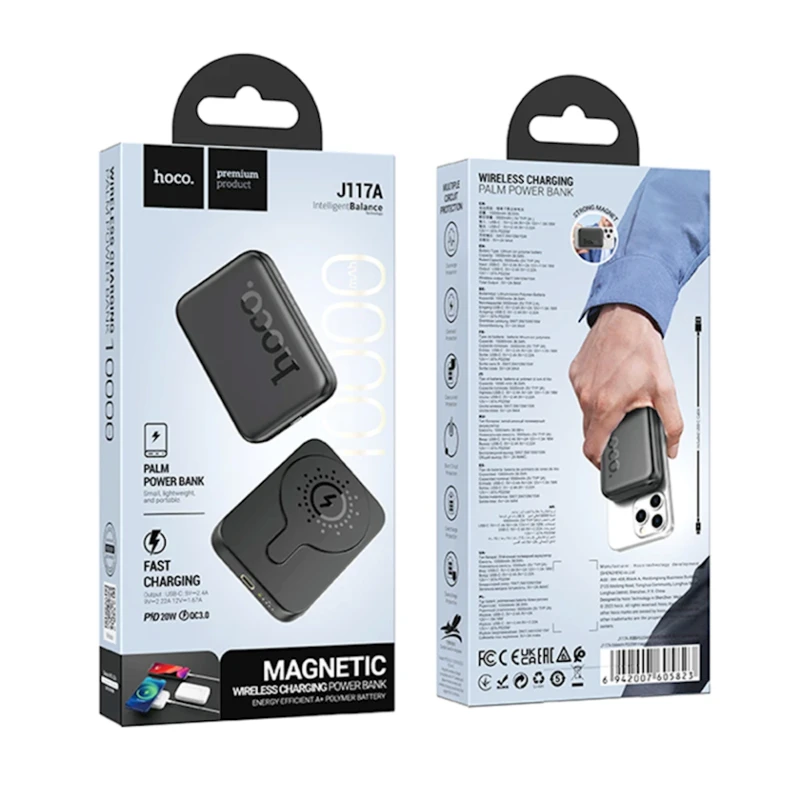 Внешний аккумулятор Hoco J117A 10000mAh Black Внешний аккумулятор Hoco J117A 10000mAh Black