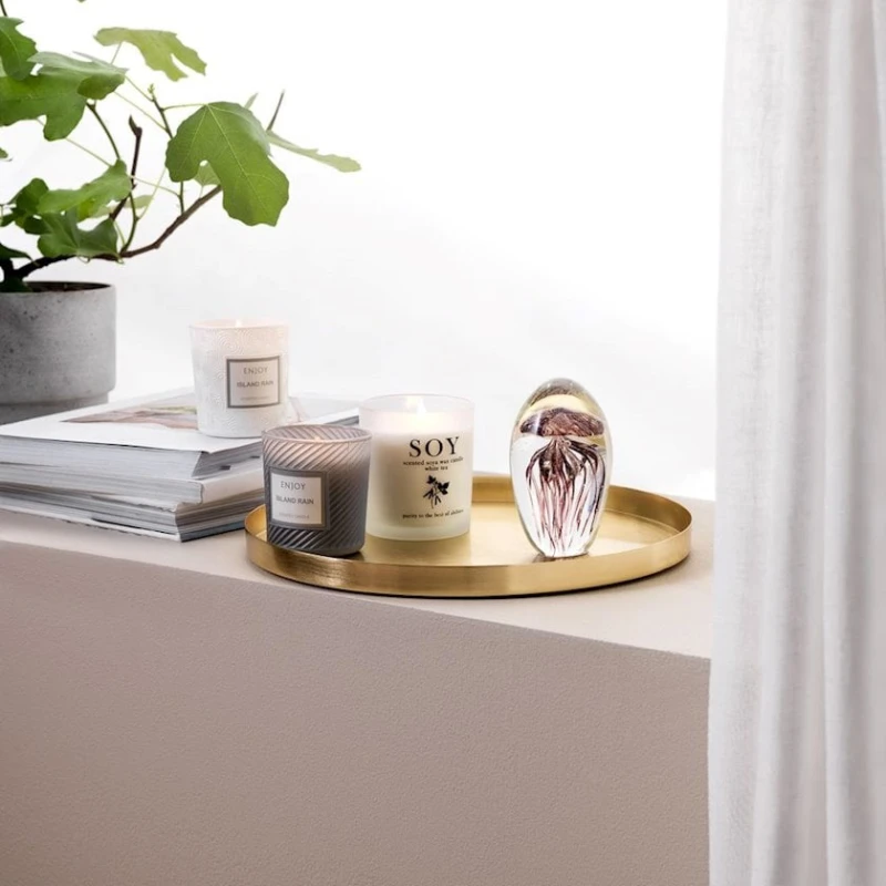 Декоративный поднос JYSK FRITS, 30х2 см, сталь, золотистый