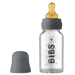 Бутылочка для кормления BIBS Baby Bottle Complete Set 0+ месяцев, 110 мл, стекло/латекс, серая Бутылочка для кормления BIBS Baby Bottle Complete Set 0+ месяцев, 110 мл, стекло/латекс, серая