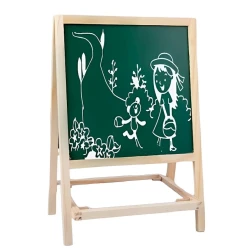 Uşaqlar üçün molbert, taxta, ikitərəfli, bej