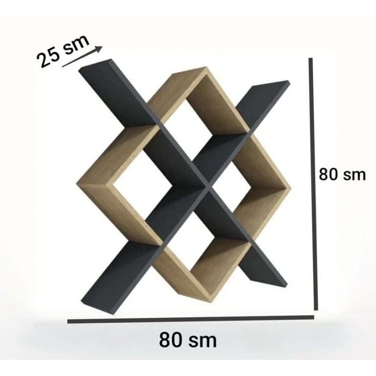 Полка ev_12116105, ламинат, серый/коричневый, 80x25x80 см Полка ev_12116105, ламинат, серый/коричневый, 80x25x80 см
