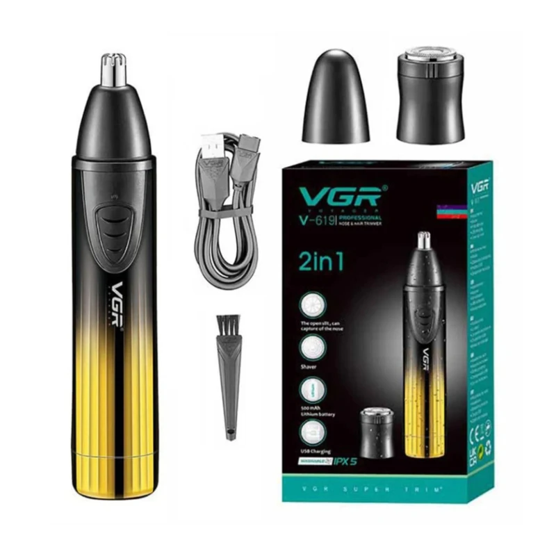 Триммер для носа и ушей VGR V-619RAX, жёлтый