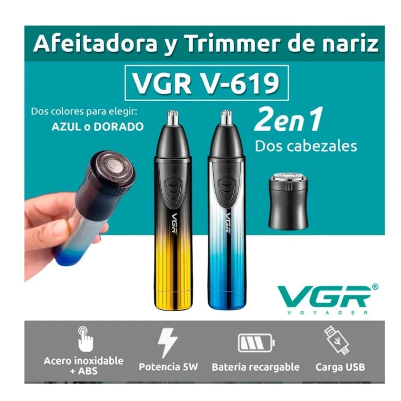 Триммер для носа и ушей VGR V-619RAX, жёлтый