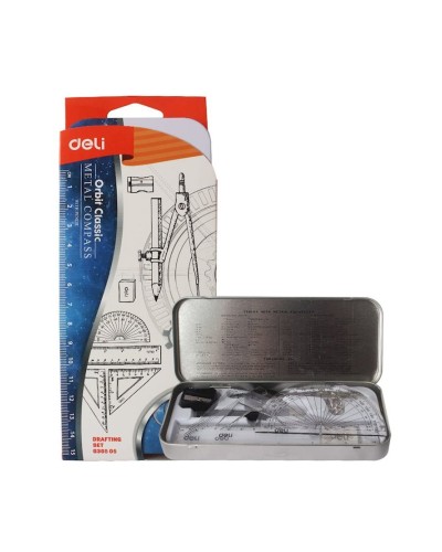 Cizgi alətləri dəsti Deli G30505 8 məhsul, 115 mm, metal