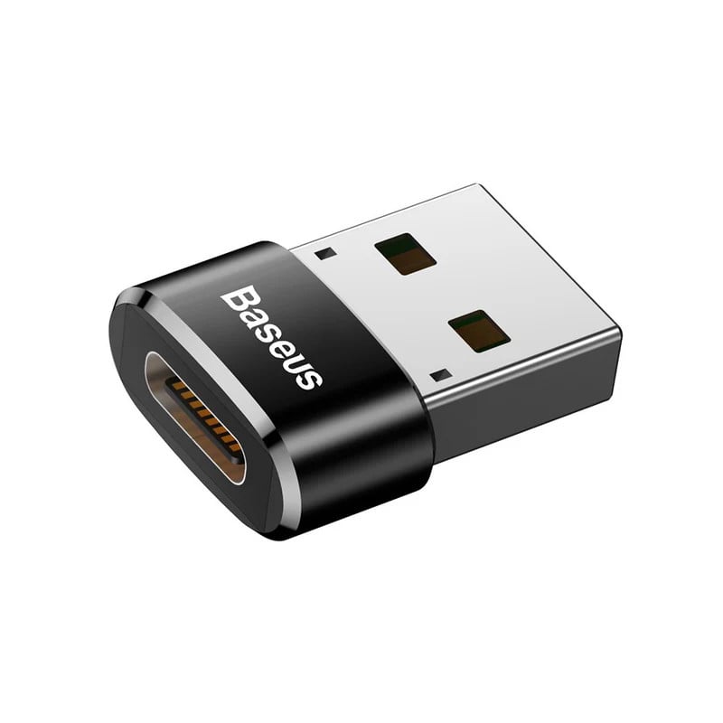 Переходник Baseus Mini Type-C Female to USB Male Adapter Converter Black