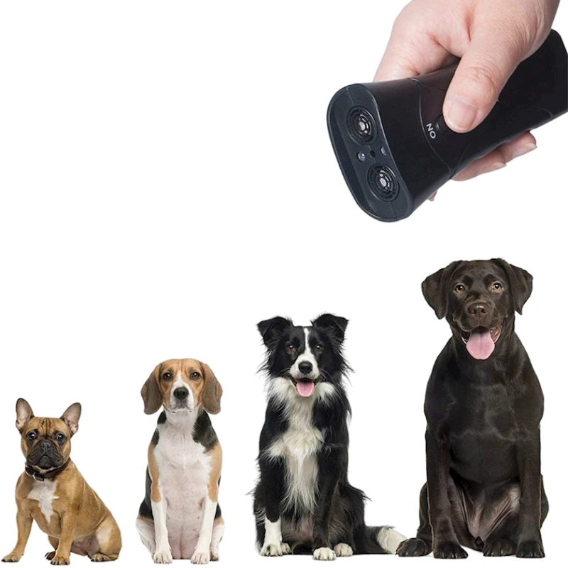 İtlər üçün ultrasəsli LED qorxuducu və təlimçi, qara