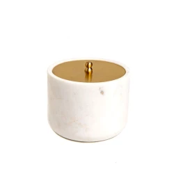 Декоративная банка Hom-me Marbrière 105544, 10х10х7.5 см, мрамор, белый