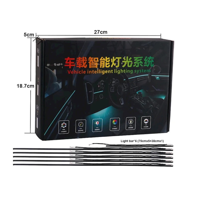 Avtomobil salonu işıqlandırması Yobis 18 in 1 Symphony RGB LED